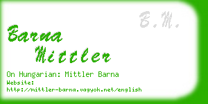 barna mittler business card
